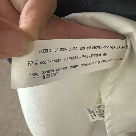 Zara Washed Black & White Modern High Low Blouse with Ribbon Bow Size XS - Picture 12 of 13